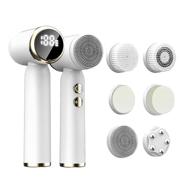 Portable 6-in-1 Silicone Electric Cleansing Brush